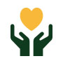 hands holding up a heart icon
